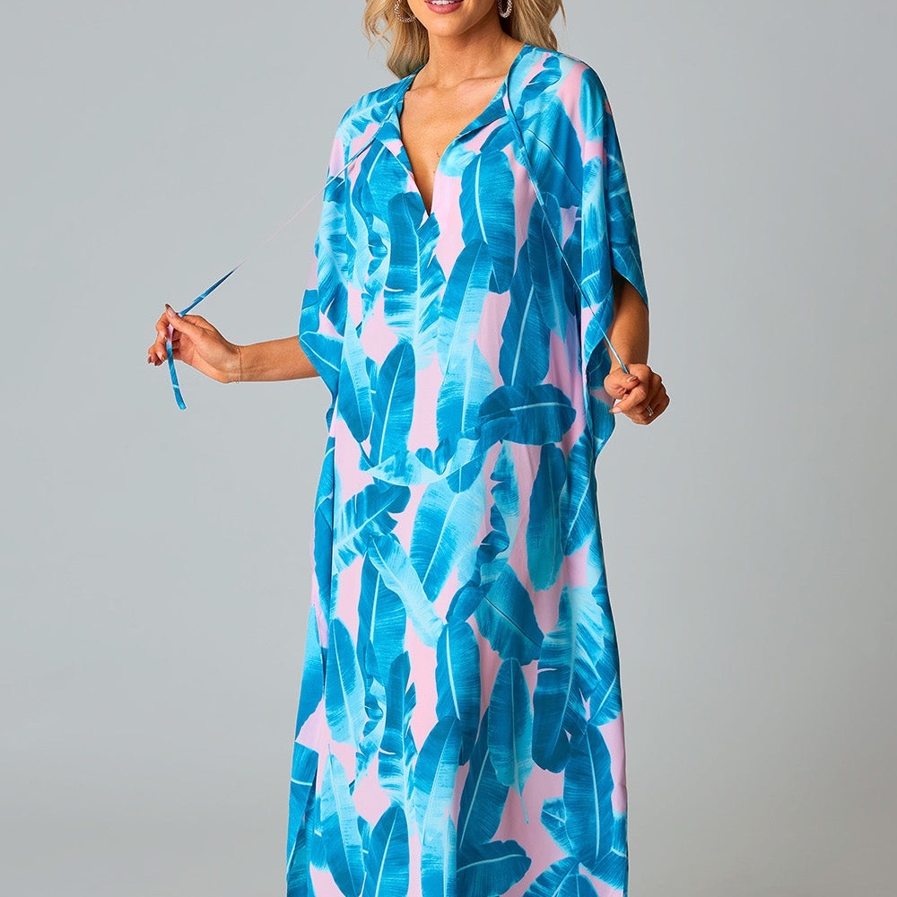 Buddy Love Blue and Pink Tropical Swim Coverup